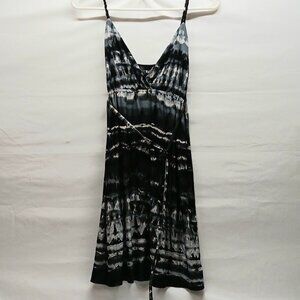 Neesha Swing Tank Tie Dye Dress Sz M/L Black White Grey